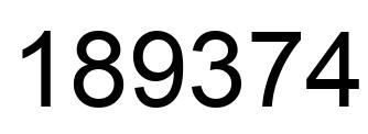 Number 189374 black image
