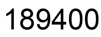 Number 189400 black image