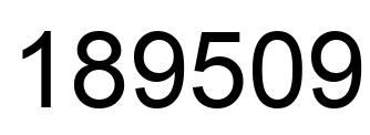 Número 189509 imagen negro