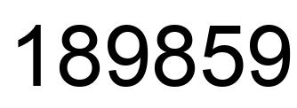 Number 189859 black image