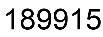 Number 189915 black image