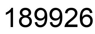 Number 189926 black image