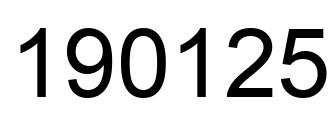 Number 190125 black image