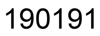 Number 190191 black image