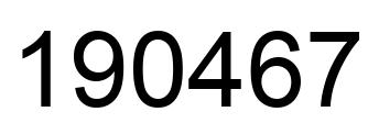Number 190467 black image