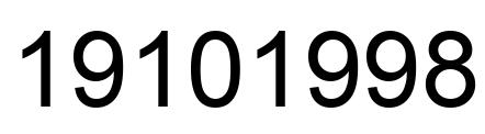 Number 19101998 black image
