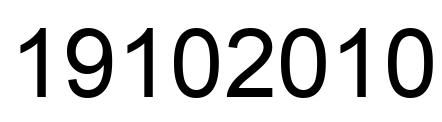 Número 19102010 imagen negro