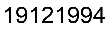 Number 19121994 black image