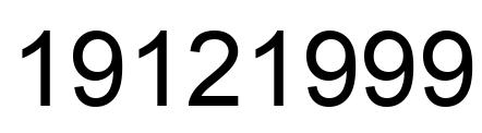 Number 19121999 black image