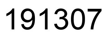 Number 191307 black image