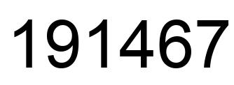 Number 191467 black image