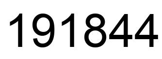 Number 191844 black image