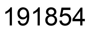 Number 191854 black image