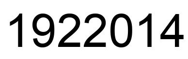 Number 1922014 black image