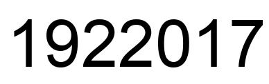 Number 1922017 black image