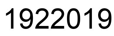 Number 1922019 black image