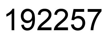 Number 192257 black image