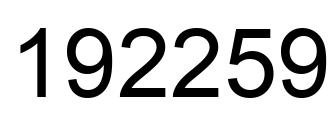Number 192259 black image