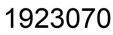 Number 1923070 black image