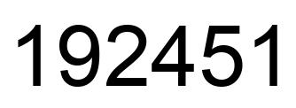 Number 192451 black image