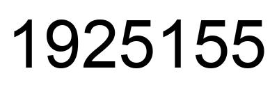 Number 1925155 black image