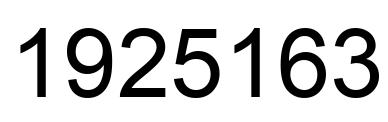 Number 1925163 black image