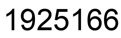 Number 1925166 black image