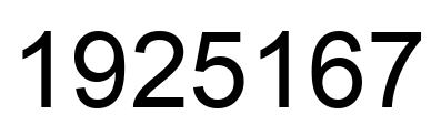 Number 1925167 black image
