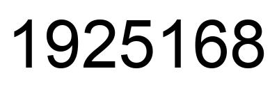 Number 1925168 black image