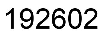 Number 192602 black image