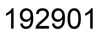 Number 192901 black image