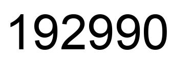 Number 192990 black image