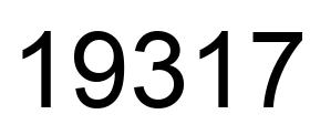 Number 19317 black image