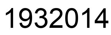 Number 1932014 black image