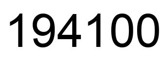 Number 194100 black image