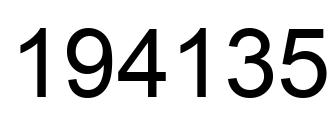 Number 194135 black image