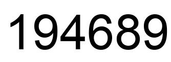 Número 194689 imagen negro
