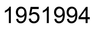 Number 1951994 black image