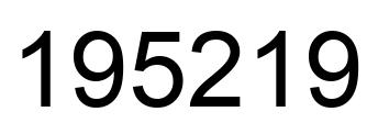 Number 195219 black image