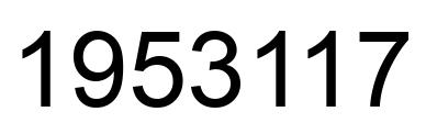 Number 1953117 black image
