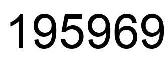 Number 195969 black image