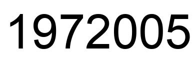 Number 1972005 black image