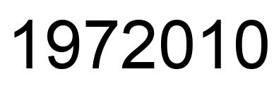 Number 1972010 black image