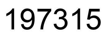 Number 197315 black image
