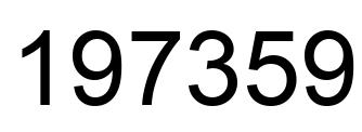 Number 197359 black image