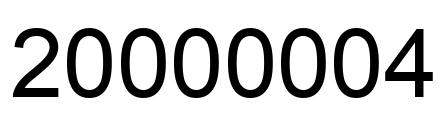 Number 20000004 black image