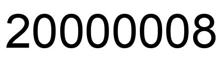 Número 20000008 imagen negro