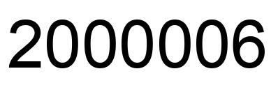 Number 2000006 black image
