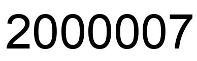 Number 2000007 black image