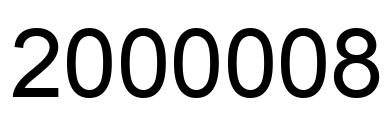 Number 2000008 black image